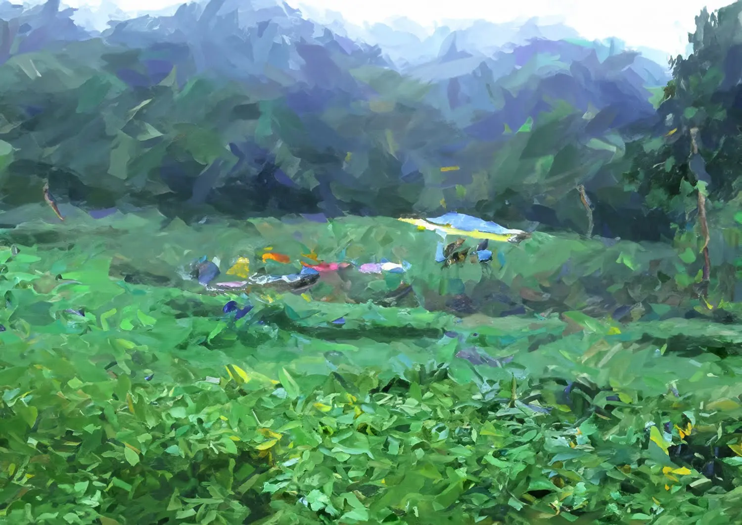 倉渕村の山並みとクラインガルテン